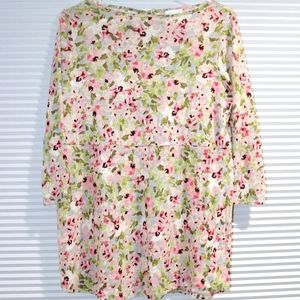 NWT J.Jill floral linen tunic